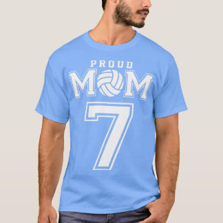 Custom Proud Volleyball Mum Number 7 Personalised  T-Shirt