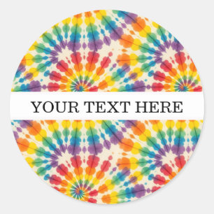Custom Psychedelic Tie Dye Groovy Retro Stickers