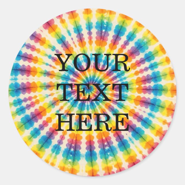 Custom Psychedelic Tie Dye | Groovy Retro Stickers (Front)
