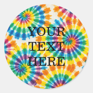 Custom Psychedelic Tie Dye Groovy Retro Stickers