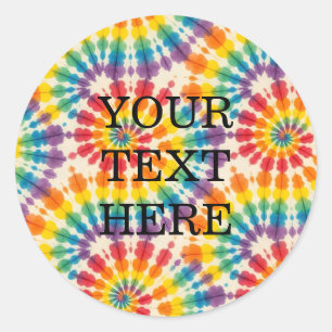 Custom Psychedelic Tie Dye Groovy Retro Stickers