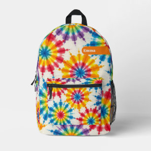 Custom Psychedelic Tie Dye Retro Groovy Backpack