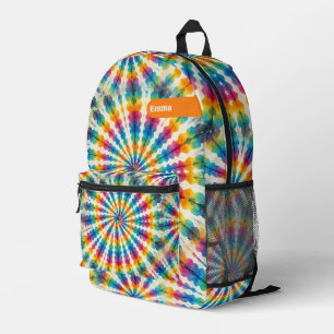 Custom Psychedelic Tie Dye Retro Groovy Backpack