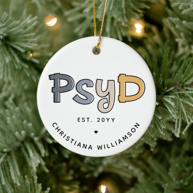 Custom PsyD Doctor of Psychology Psychologist Ceramic Tree Decoration (Tree)