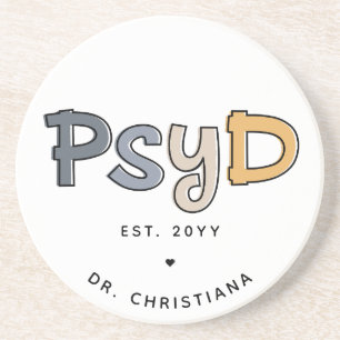 Custom PsyD Doctor of Psychology Psychologist Coaster