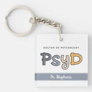 Custom PsyD Doctor of Psychology Psychologist Key Ring