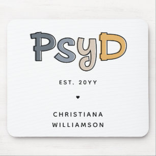 Custom PsyD Doctor of Psychology Psychologist Mouse Mat
