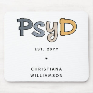 Custom PsyD Doctor of Psychology Psychologist Mouse Mat