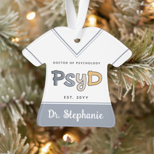 Custom PsyD Doctor of Psychology Psychologist Ornament (Tree)