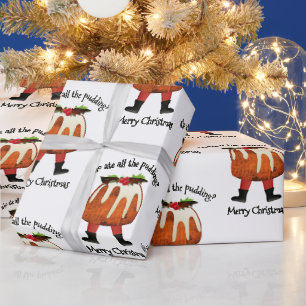 Custom Pudding Humour Merry Christmas  Wrapping Paper