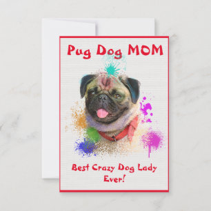 Custom Pug Mum Best Crazy Dog Lady Digital Card