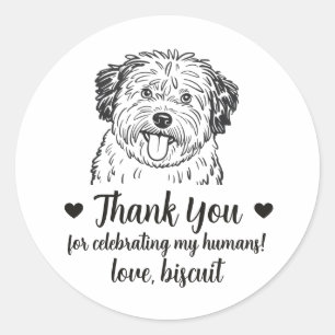 Custom Puli Dog Wedding Favour Stickers