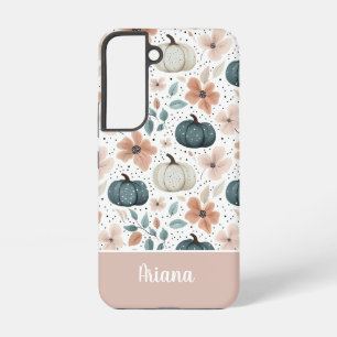 Custom Pumpkin and Flowers pattern  Samsung Galaxy Case