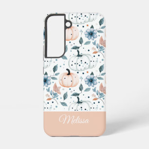 Custom Pumpkin and Flowers pattern Samsung Galaxy Case