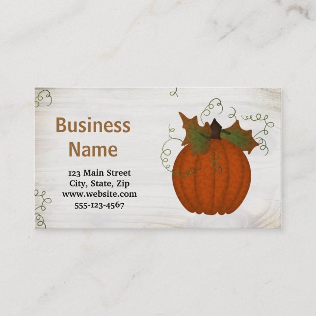 Custom Pumpkin Business Card (Front)