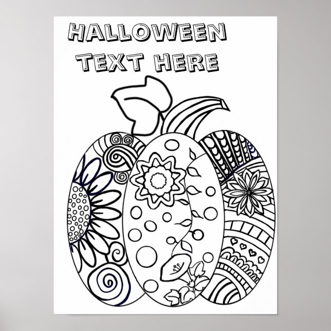 Custom Pumpkin colouring poster  (Front)