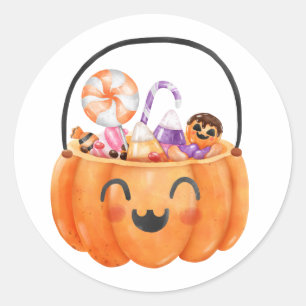 Custom Pumpkin Halloween Pail Party Sticker Sheet