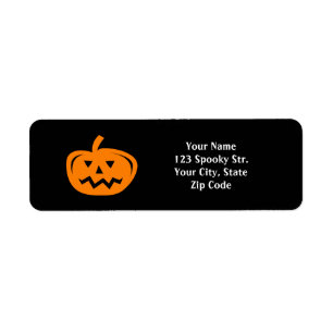 Custom pumpkin Halloween return address labels