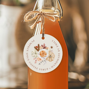 Custom Pumpkin Spice Coffee Syrup Favour Tags