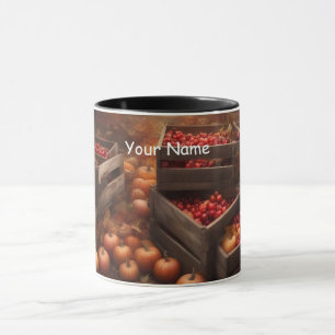 Custom Pumpkins and Apples in Wood Crates Mug