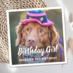 Custom Puppy Dog Birthday Party Pet Photo Napkin
