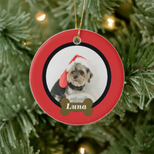 Custom Puppy Dog Photo Ceramic Tree Decoration