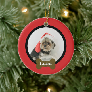 Custom Puppy Dog Photo Ceramic Tree Decoration
