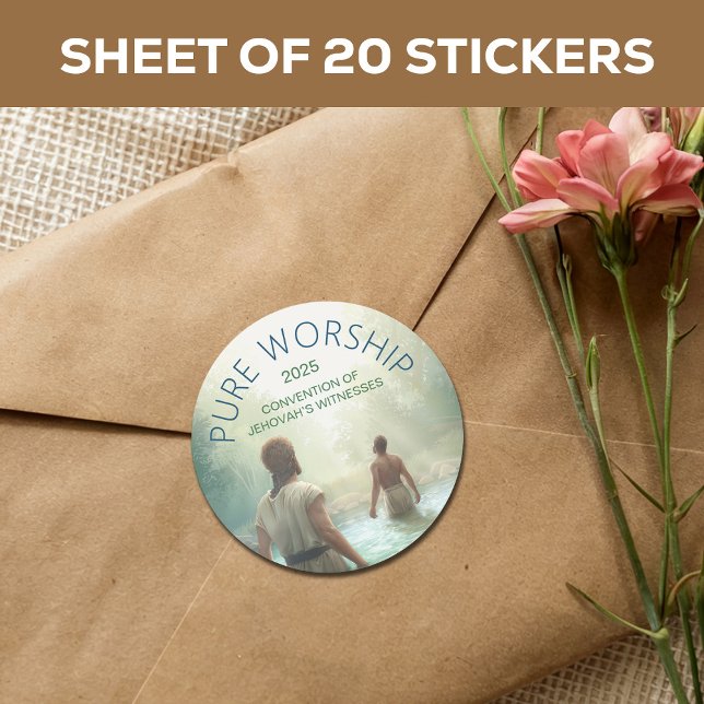 Custom Pure Worship 2025 Convention JW  Classic Round Sticker (Creator Uploaded)