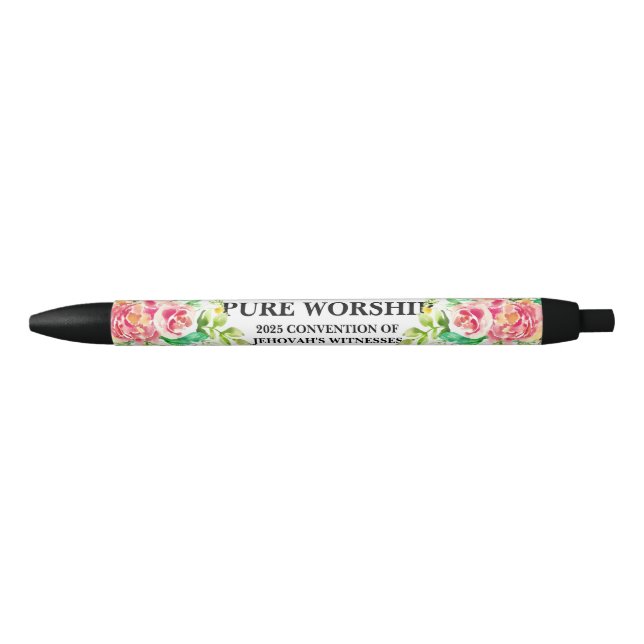 Custom Pure Worship 2025 JW Convention Black Ink Pen (Front)