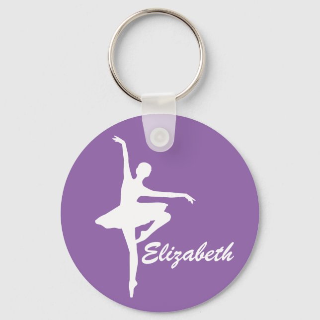 Custom Purple Ballerina Key Ring (Front)