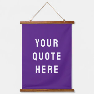 Custom Purple Banner Personalised Your Quote Wall Hanging Tapestry
