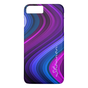 Custom Purple / Blue Abstract Waves iPhone 7 case