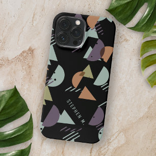 Custom Purple Brown Green Orange Black Mosaic Art iPhone 15 Pro Max Case