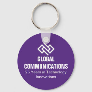 Custom Purple Business Cyber Security Technology Key Ring