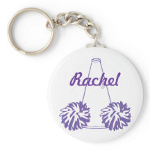 Custom Purple Cheerleading Key Chain