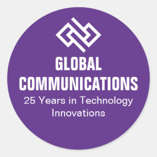 Custom Purple Computer Business Marketing Classic Round Sticker