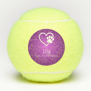 Custom Purple Dog Ball "Toss, Fetch, Repeat"
