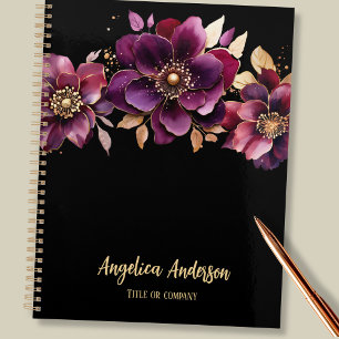 Custom Purple Floral Planner