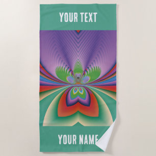 Custom Purple Flower Beach Towel