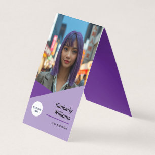 Custom Purple Folded Business Card