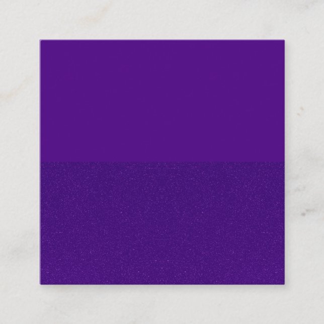 Custom Purple Glitter Bottom Square Business Card (Front)