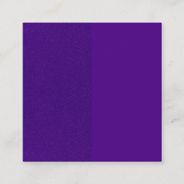 Custom Purple Glitter Stripe Square Business Card (Front)