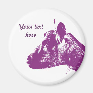 Custom Purple Goat Lover Pop Art Design Magnet