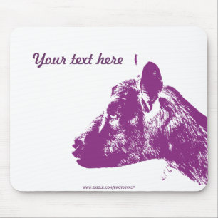 Custom Purple Goat Lover Pop Art Design Mouse Mat