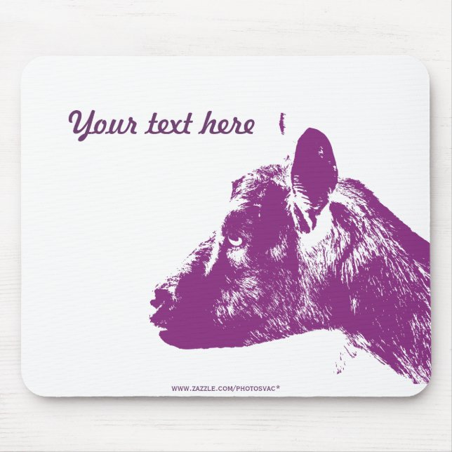 Custom Purple Goat Lover Pop Art Design Mouse Mat (Front)