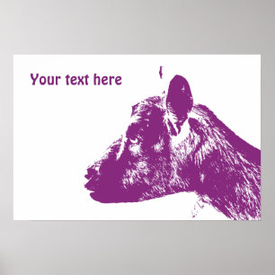 Custom Purple Goat Lover Pop Art Design Poster
