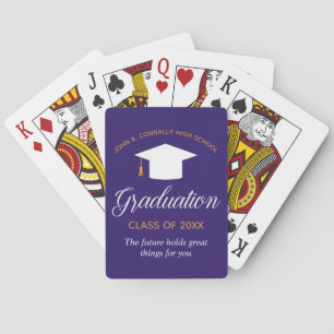 Custom Purple Graduation 2025 Graduate Gift Playing Cards
