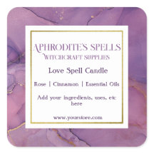 Custom Purple Marbleised Witchcraft Label