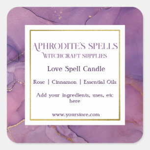 Custom Purple Marbleised Witchcraft Label