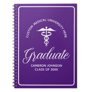 Custom Purple Medical School Graduation Keepsake Notebook